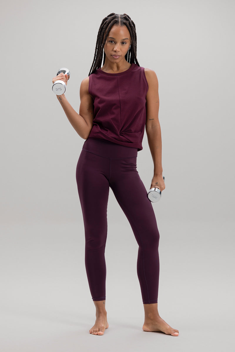 Cropped Leggings Wine | Hey Honey Yoga & Active Wear
