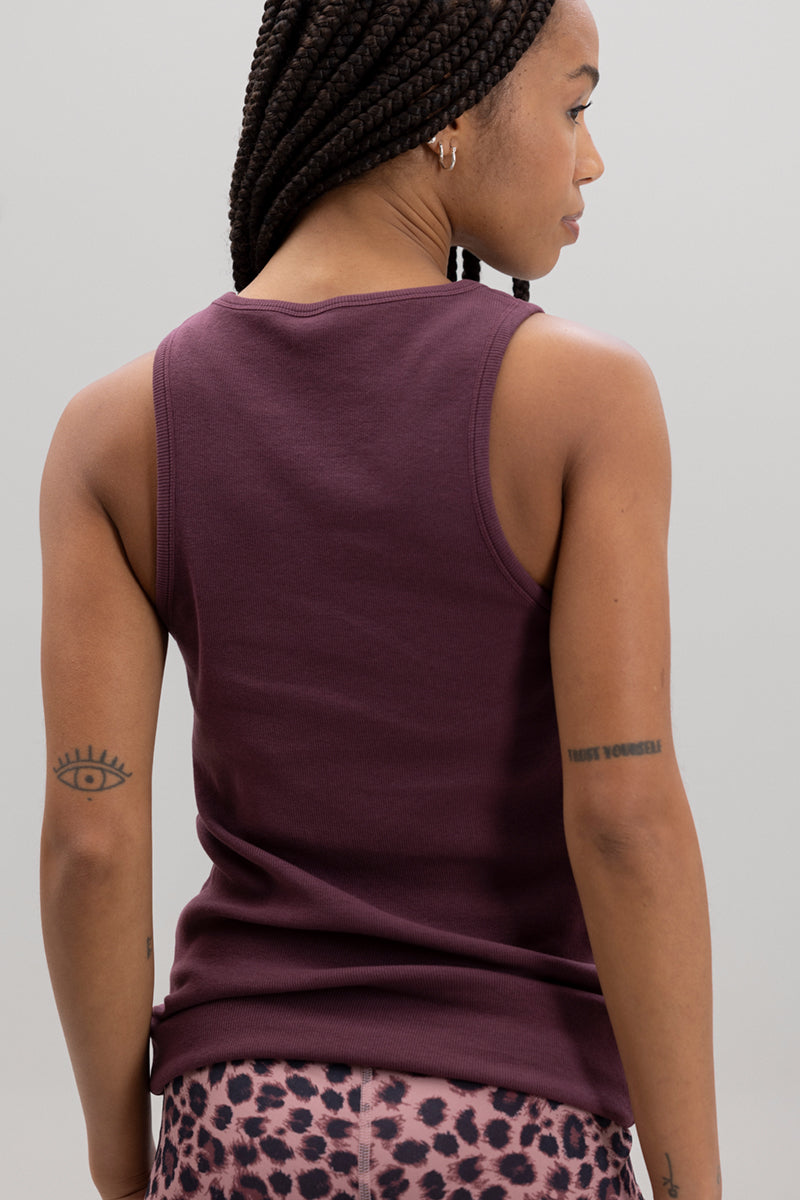 Rib Tank Wine | Hey Honey & Active Wear
