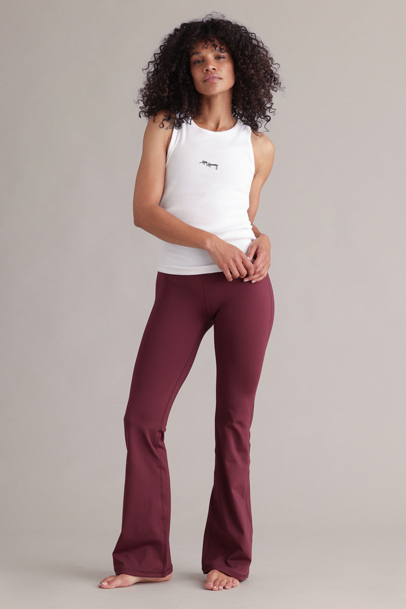 High-Waist Flared Leggings Always Dressed Italian Plum | Hey Honey & Active Wear