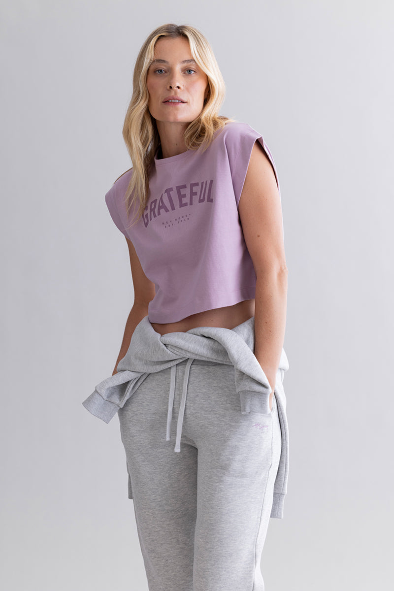 Cropped Shirt Mauve | Hey Honey & Active Wear