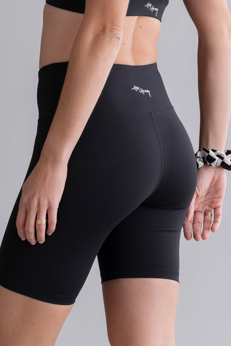 High Waist Biker Cotton Touch Black | Hey Honey & Active Wear