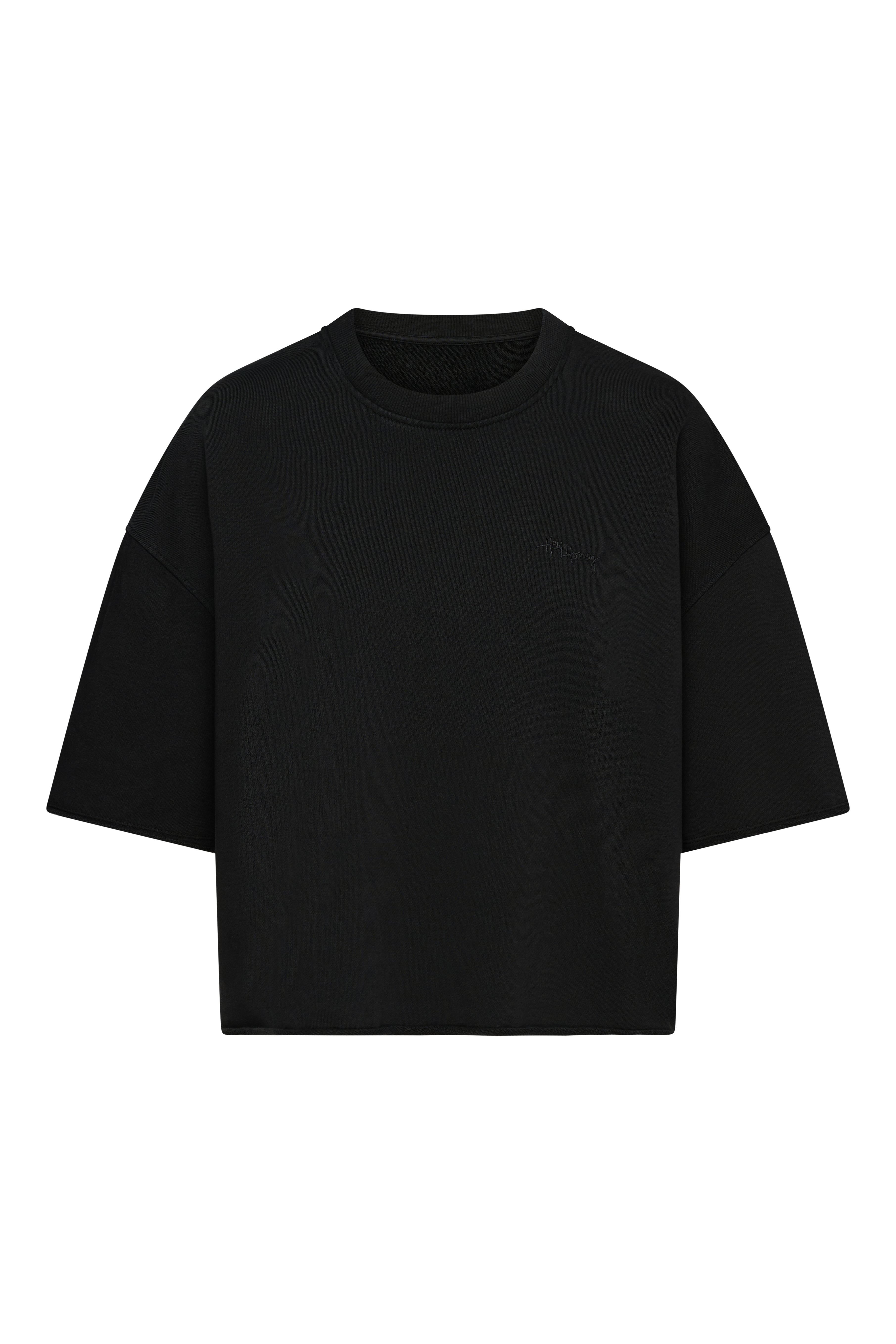 Short Sleeve Sweat Black | Hey Honey Yoga & Active Wear