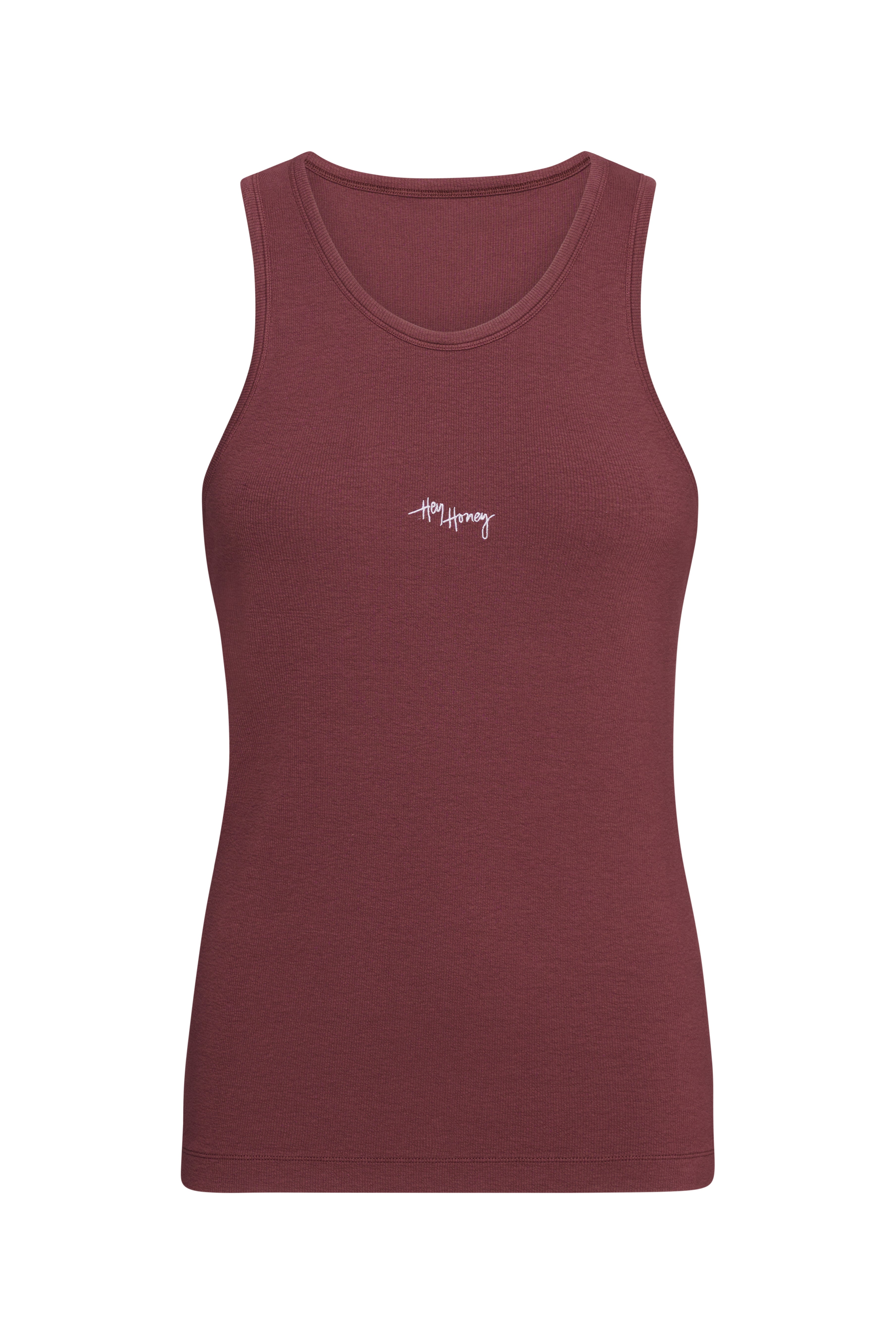 Rib Tank Wine | Hey Honey & Active Wear
