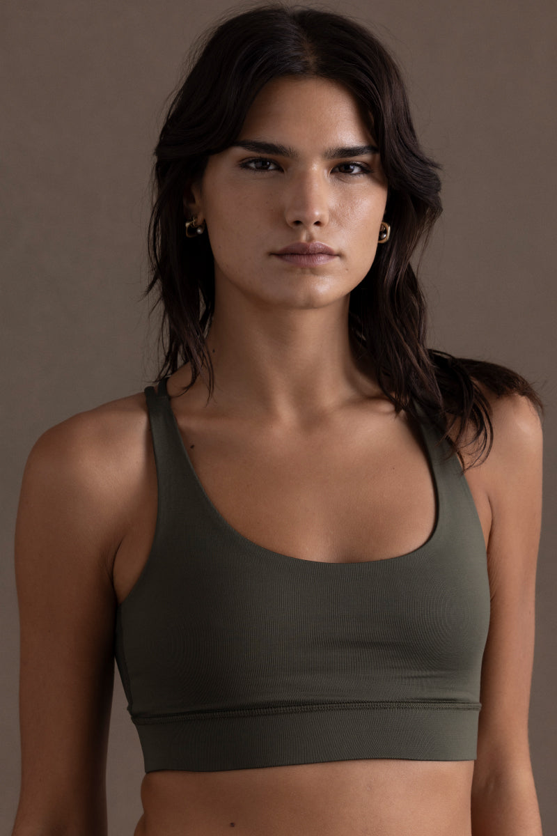Criss-Cross Bra Forest Night | Hey Honey Yoga & Active Wear