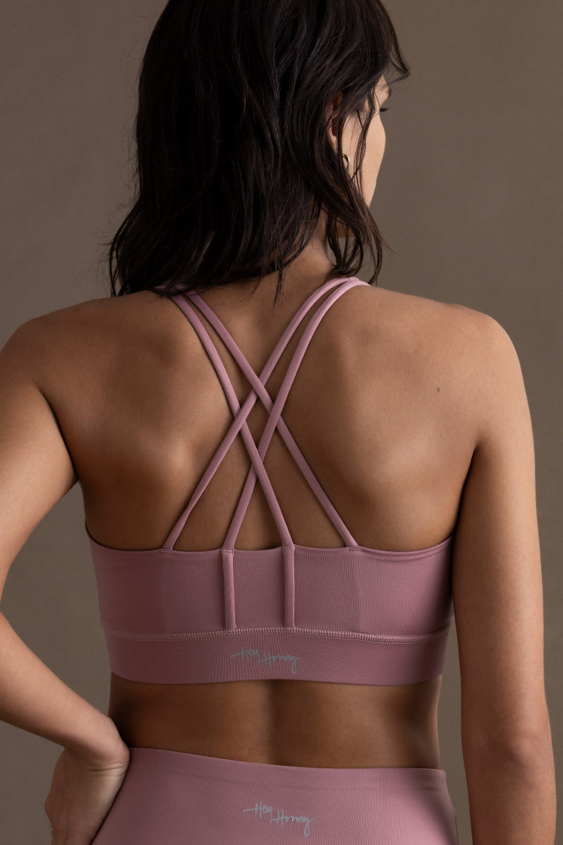 Criss-Cross Bra Rose | Hey Honey Yoga & Active Wear
