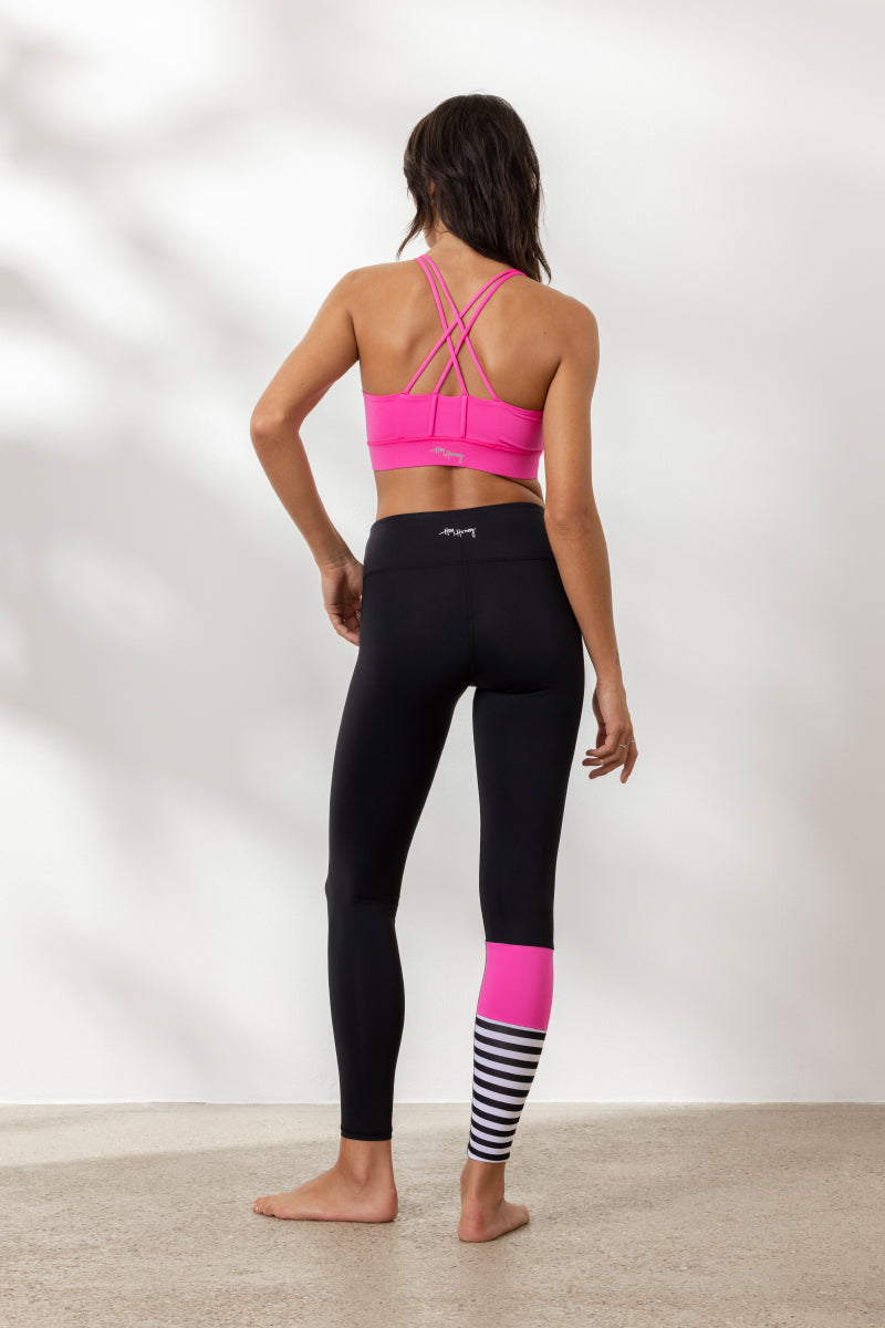 Surf Style Leggings Neon Pink | Hey Honey Yoga & Active Wear