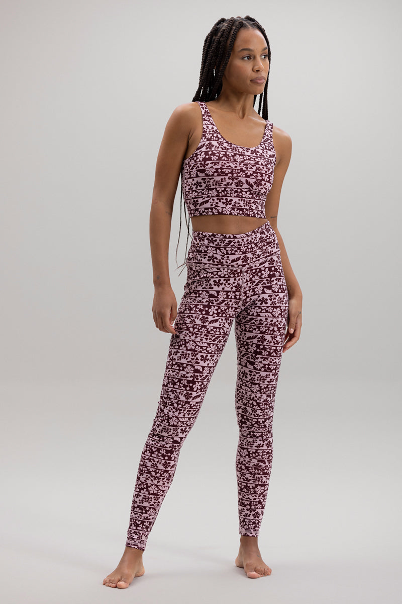 Leggings Print Flower Bordure | Hey Honey Yoga & Active Wear