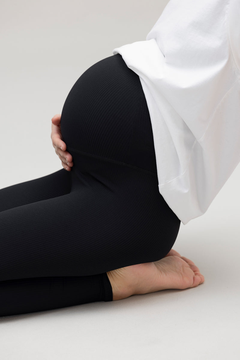 High-Waist Leggings Maternity Ribbed Black | Hey Honey & Active Wear