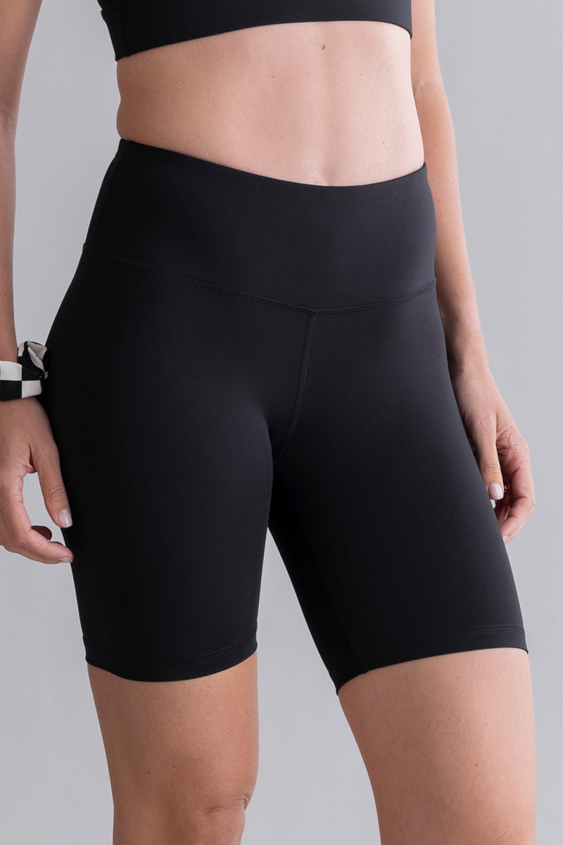 High Waist Biker Cotton Touch Black | Hey Honey & Active Wear