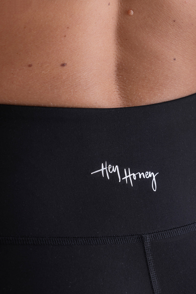 High-Waist Cropped Leggings Cotton Touch Black | Hey Honey & Active Wear